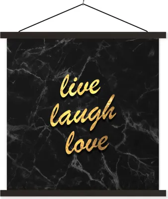 Produktbild von MuchoWow® Textilposter Zitat - Liebe - Marmor - Gold 40x40 cm mit schwarzem Rahmen - Fotos