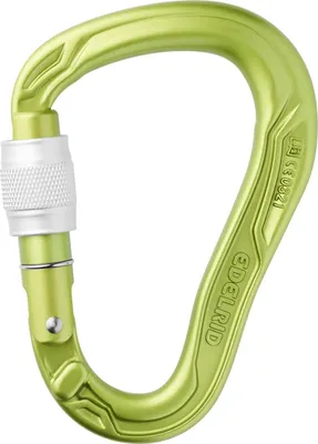 HMS Bullet Screw Karabiner von Edelrid in leuchtendem Grün mit Schraubverschluss.