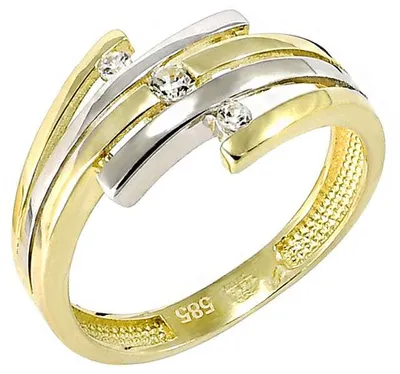 Produktbild von Ring Serie Glare959 aus 585er Gelb- und Weißgold mit Zirkonia, Größe 48, Breite 2,4 mm
