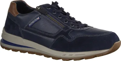 Produktbild von Mephisto Bradley Sneaker, Glatt- / Veloursleder, blau, Schnürung und Reißverschluss, Weite G 43