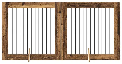 Produktbild von Hundetor mit Ständern 2 pcs Altholz 100 x 100 cm Holzwerkstoff