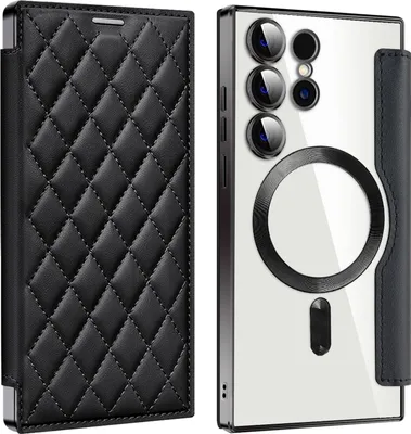 Immagine prodotto di Per Samsung Galaxy S25 v 5G 360 gradi Full Body Magsafe RFID Anti Data Theft Art Custodia in pelle nera