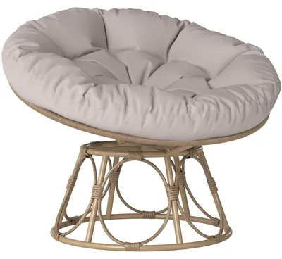 Image de Fauteuil Papasan - Fauteuil en rotin - Fauteuil rotin pivotant - Chaise de jardin en osier - Rotation à 360°