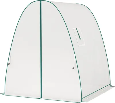 Zdjęcie produktu dla Szklarnia z drzwiami rolowanymi, 2 okna, szklarnia z folii stalowej odporna na zimę, szklarnia na balkon, ogród, domek na pomidory 180 x 180 x 200 cm, szklarnia na pomidory na pomidory, warzywa, kwiaty, biała