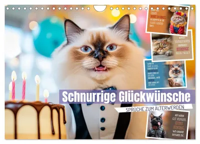 Produktbild von Schnurrige Glückwünsche - Sprüche zum Älterwerden (Wandkalender 2027 DIN A4 quer), CALVENDO Monatskalender