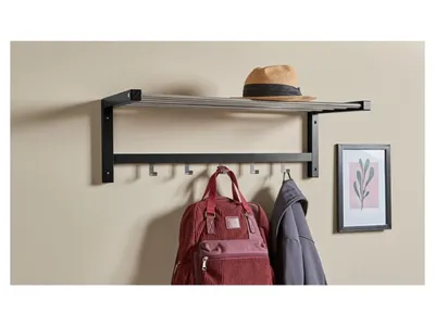 Produktbild von LIVARNO home Garderobe, mit 5 Haken und Ablage NEU