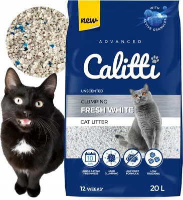 Produktbild von Calitti Fresh White Bentonit Katzenstreu 20L