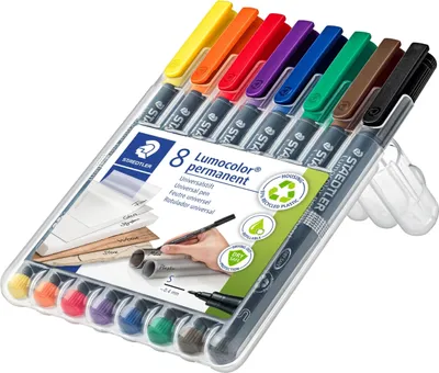 Produktbild von Folienschreiber Lumocolor 8er Etui permanent superfein Packung mit 10 Stück