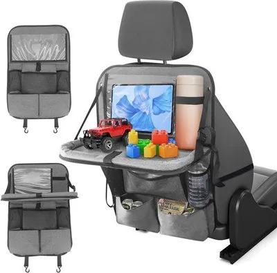 Productafbeelding van Famanu opbergtas met 11+2 compartimenten en bescherming voor kickmatten - multifunctionele auto-organizer voor laptop/snacks