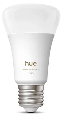 Produktbild von Philips Hue White ambience A60 – Smarte Lampe E27 – 1100 lm, Intelligentes Leuchtmittel, Bluetooth/Zigbee, Weiß, LED, E27, A19