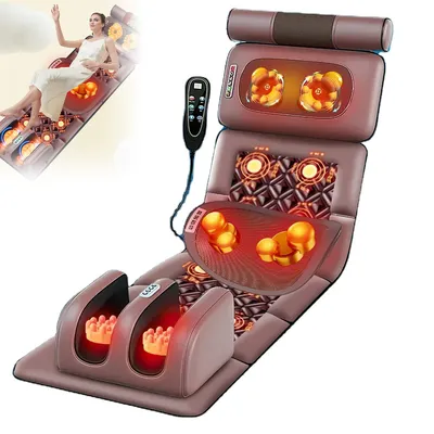 Produktbild von Massagematratze, Multifunktionales Ganzkörpermassagekissen, 3D-Schwamm und Kräutertherapie, 9 Modi, Geeignet für Erwachsene und Senioren