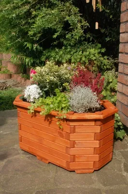 Produktbild von Pflanzkasten, Blumenkasten, Blumenkübel aus massivem Holz, für den Garten, (ohne Blumen)