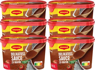 Produktbild von Maggi Delikatess Sauce zu Braten dunkle Sauce zu Fleisch 277g 6er Pack