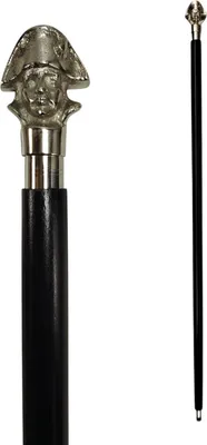 Produktbild von Napoleon Bonaparte Spazierstock aus Holz mit silbernem Griff aus Metall
