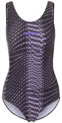 Produktbild von BECO the world of aquasports Badeanzug Beactive Swimsuit Maxcomfort „Hexagon“ mit stylischen Cut-Out am Rücken lila-schwarz 44
