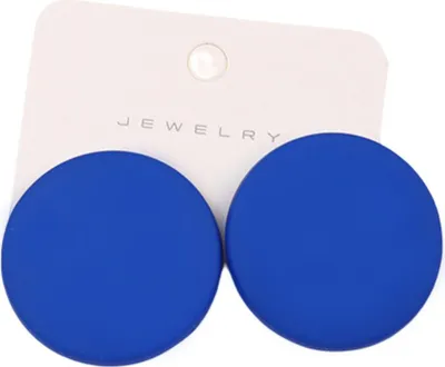 Produktbild von 1 Paar Ohrstecker, Bonbonfarben, geometrisch, Sprühfarbe, Piercing, schlicht, für Damen und Mädchen, große runde Ohrstecker, Modeschmuck, Geschenk für Freundinnen-Königsblau