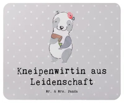 Produktbild von Mr. & Mrs. Panda Mousepad Kneipenwirtin Leidenschaft - Grau Pastell - Geschenk, Mouse Pad, Gaststätte, Mauspad, mousematte, Bar, Spruch, computer, Witzig, computermatte