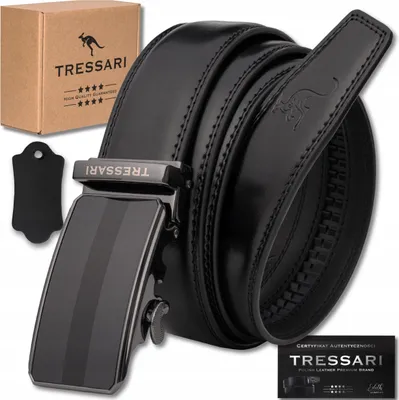 Produktbild von EDIBAZZAR | TRESSARI Herren-Ledergürtel, schwarz, Automatik, 100 % Leder