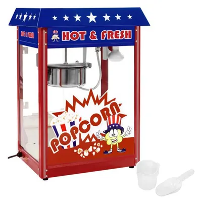 Obrázok produktu pre Expondo Royal Catering stroj na výrobu popcornu – 1500 W – 5 kg/h – dizajn USA – červený –