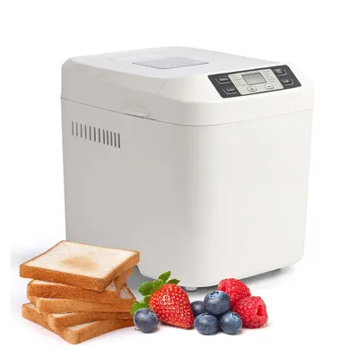 Produktbild von Brotbackautomat mit 12 Programmen und 2 Brotgrößen 2 Pfund 13-Stunden-Vorwahl Brotbackmaschine 1-Stunden-Warmhaltefunktion Weiß