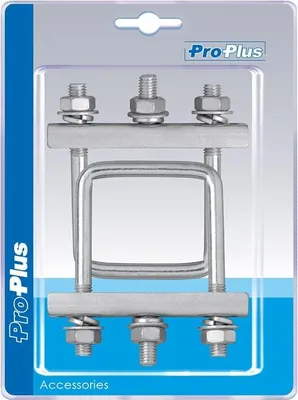 Image de Support en U carré 60mm pour pince roue jockey - lot de 2 pièces sous blister