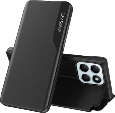 Produktbild von Dünn Flip Stand Cover Kunstleder Schutzhülle für Honor X8B Schwarz