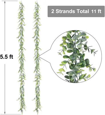 Produktbild von Lvydec Künstliche Eukalyptus-Girlande, künstliche Eukalyptus-Girlande, Hochzeits