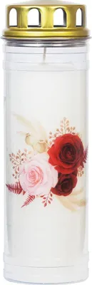 Produktbild von Ewiglicht mit Deckel Rose, Motiv "Rosenbouquet"