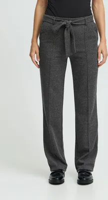 Image de b.young BYRowan Pantalon pour femmes Pantalon en tissu avec cordon de serrage Coutures décoratives Poches latérales Légèrement élastique Coupe régulière