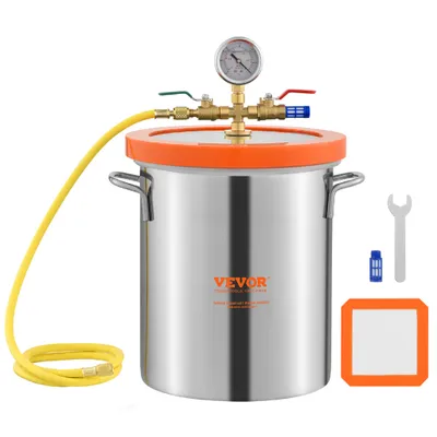 Image de VEVOR Chambre à vide 11,4 L Acier inoxydable Chambre de dégazage sous vide 23×27cm Idéal pour dégazer