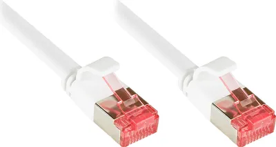 Produktbild von Patchkabel, Cat. 6, U/FTP, FLACHKABEL, PVC, CU, 250 MHz, weiß, 10m, Good Connections®