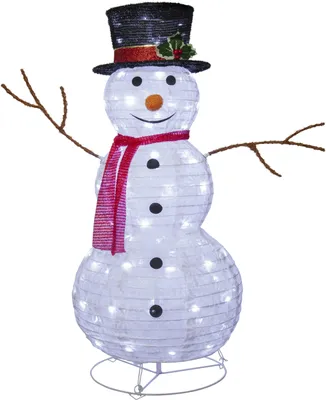 Produktbild von Kleiner LED Schneemann ,Tecidy' mit Beleuchtung, 3D, strombetrieben, 90 weiß leuchtende LEDs, outdoor, H 90cm