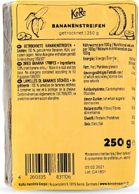 Produktbild von KoRo I Getrocknete Bananenstreifen 250 g
