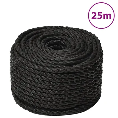 Immagine prodotto di vidaXL Corda da lavoro nera 14 mm 25 m in polipropilene