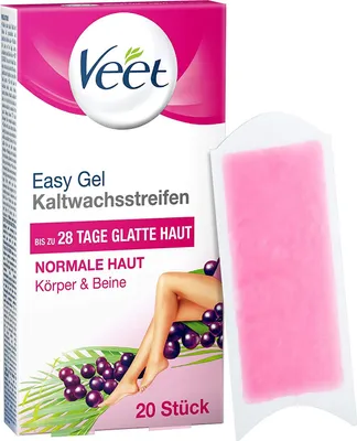 Image de Veet bandes de cire froide jambes peau normale 20 pièces