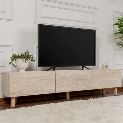 Produktbild von Baluffi - TV-Schrank, 180x31x42h cm Beige Marmor, 3 Türen