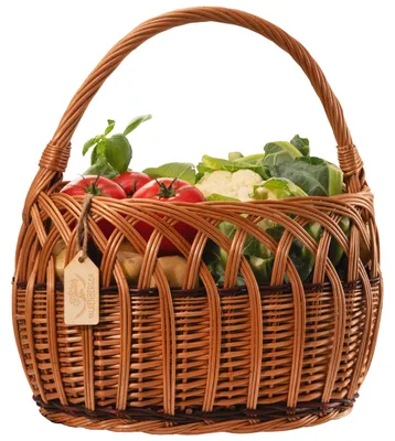 Produktbild von FALKENBERGER Weidenkorb 33x21x24cm "Greta" Einkaufskorb aus Weide Flechtkorb mit Henkel Handarbeit Pilzkorb Marktkorb