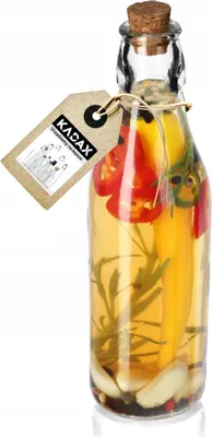 Obrázek produktu pro Skleněná láhev – láhev na olej a ocet – objem 225 ml – s uzávěrem – na olivový olej