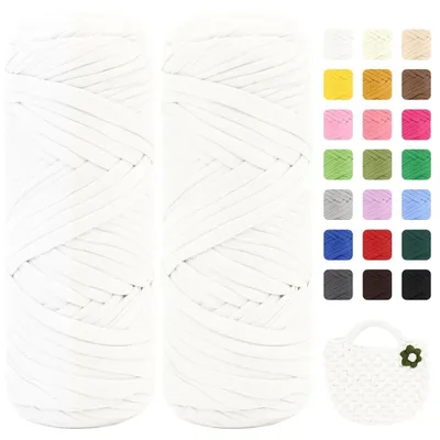 Obrázok produktu pre Súprava priadze na pletenie a háčkovanie, 400 g, balenie 2 ks (200 g/motúza), biela, polyester