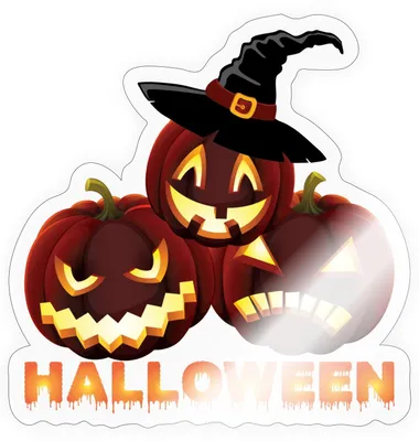 Produktbild von Spreadshirt Halloween Kürbisse Mit Hexenhut Gruselig Lustig Sticker Aufkleber, 10 x 10 cm, Transparent glänzend