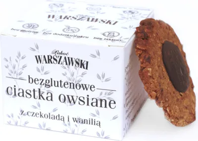 Immagine prodotto di ŁAKOĆ WARSZAWSKI - Biscotti all'avena con cioccolato e vaniglia, senza glutine 150g