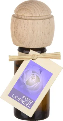 Produktbild von Piccolino Duftöl Rose Lavendel – Handgefertigt mit Buchenholzverschluss | Ätherische Öle10 ml