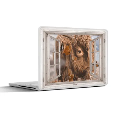 Produktbild von MuchoWow® Laptop Aufkleber Sticker Cover Scottish Highlander - Ansicht - Insekten 30x22 cm - Laptop-Sticker