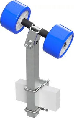 Produktbild von 2er Pendelrollen Sliprollen Sliphilfe Bootstrailer TPU SUPROD RKSRLX-2-TPU, Ø 120 mm, blau/grau
