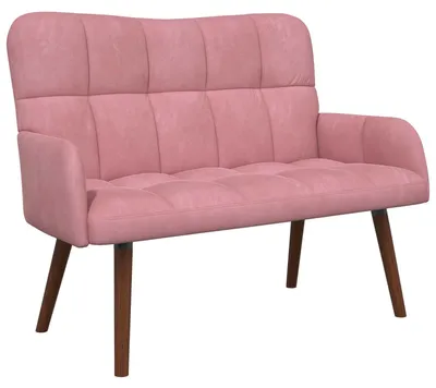 Obrázok produktu pre vidaXL Dvojmiestna pohovka ružová 115 x 61 x 87 cm zamat (V)