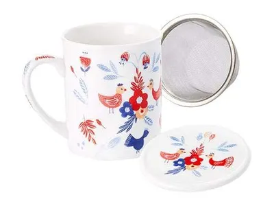 Produktbild von Teetasse Becher Kräuterteetasse 3teilig Serie Wenke aus Porzellan ca. 0,25l