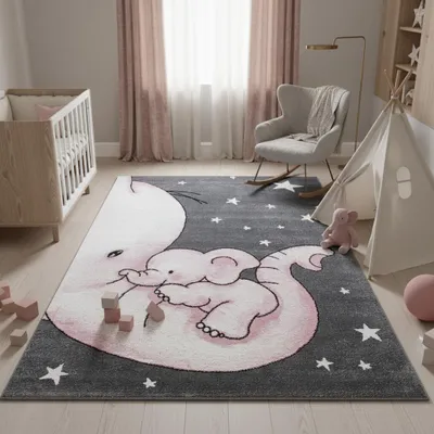 Kinderteppich Elefant Polypropylen gewebt saugroboter Kurzflor Kinderzimmer_Läufer_#sku_BARKKIDS801500560PINK-BARKKIDS1201700560PINK-BARKKIDS1402000560PINK-BARKKIDS1602300560PINK-BARKKIDS2002900560PINK#