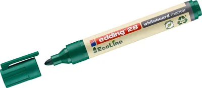 Immagine prodotto di Pennarello per lavagna bianca edding 28 EcoLine ricaricabile 1,5-3 mm verde Confezione da 10
