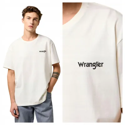 Produktbild von Wrangler | Vintage T-Shirt für Herren, Birkencreme, Baumwolle, klassisches T-Shirt, Größe S
