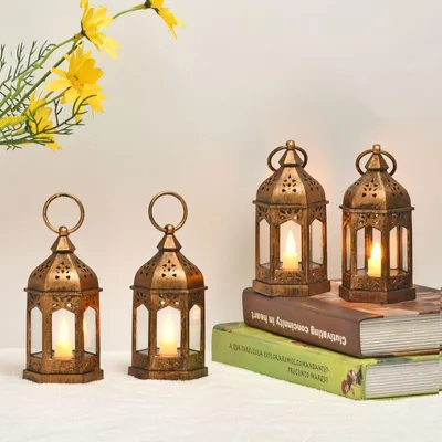 Productafbeelding van 4 stuks decoratieve lantaarns, LED-lantaarn met kaarslichteffect